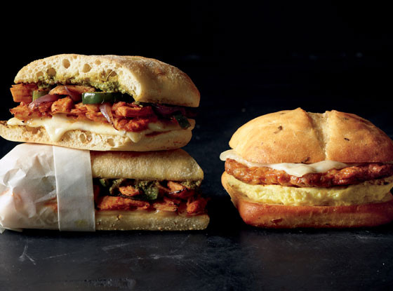 Starbucks, Spicy Chorizo Monterey Jack & Egg Breakfast Sandwich, Ancho-Chipotle Chicken Panini Starbucks, Spicy Chorizo Monterey Jack & Egg Breakfast Sandwich, Ancho-Chipotle Chicken Panini